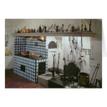 Interior of the kitchen of the Hotel de Cabris Greeting Cards