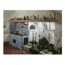 Interior of the kitchen of the Hotel de Cabris Postcard