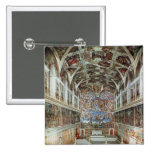 Interior view of the Sistine Chapel Button