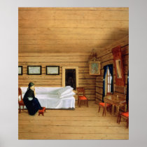 Interior with a seated woman posters