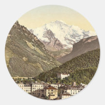 Interlaken, avec Jungfrau, Bernese Oberland, Switz Adhésif Rond