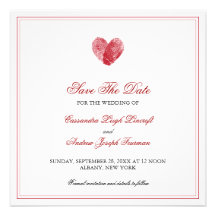 Interlocking Fingerprints Save the Date Invitation