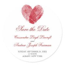Interlocking Fingerprints Save the Date Sticker