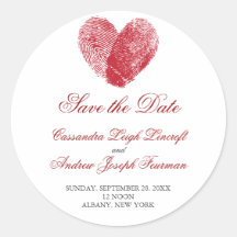 Interlocking Fingerprints Save the Date Sticker