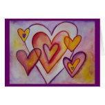 Interlocking Love Hearts Custom Greeting Cards