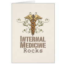 Internal Medicine Rocks Caduceus Greeting Card