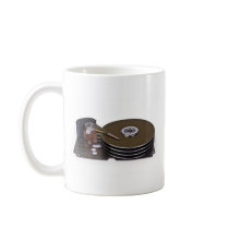 Internals of a hard disc drive mug