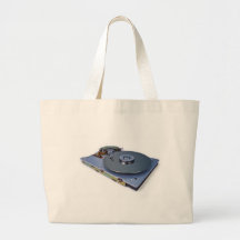 Internals of a hard disc drive tote bag