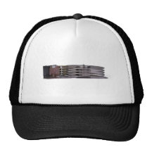 Internals of a hard disc drive trucker hats