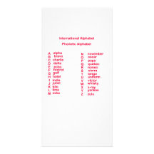 International Alphabet Customized Photo Card