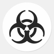 International Biohazard Warning Symbol Round Stickers