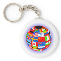 international flags globe earth keychains
