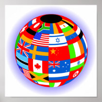 international flags globe earth posters