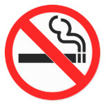 International official symbol no smoking sign round sticker