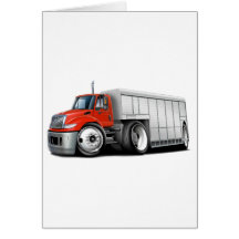 International Red-White Delivery Truck Greeting Card