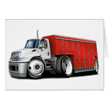 International White-Red Delivery Truck Card