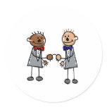 Interracial Gay Couple Round Sticker