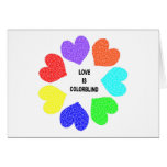 Interracial Love Rainbow Hearts Greeting Card