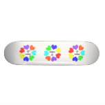 Interracial Love Rainbow Hearts Skateboard
