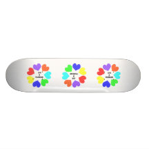 Interracial Love Rainbow Hearts Skateboard