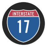 Interstate 17 round sticker