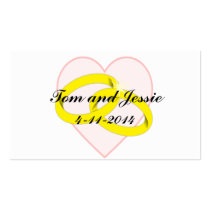 Intertwined Wedding Rings & Heart Thank You Card Business Card Templates