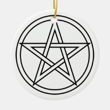 Intertwined White Pentacle Ornament