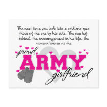 Into a Soldier's eyes - Proud Army Girlfriend Post Card