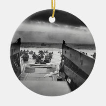 Into The Jaws Of Death LCVP World War II Omaha Christmas Ornament