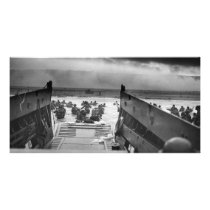 Into The Jaws Of Death LCVP World War II Omaha Personalized Photo Card
