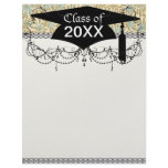intricate art nouveau pine cone art graduation custom letterhead