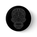 Intricate Black Sugar Skull Pin