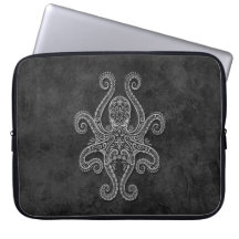 Intricate Dark Stone Octopus Computer Sleeve