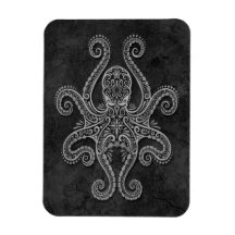 Intricate Dark Stone Octopus Magnets