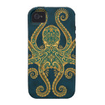 Intricate Golden Blue Octopus iPhone 4/4S Cover