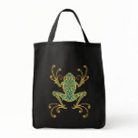 Intricate Golden Blue Tree Frog Bags