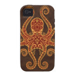 Intricate Golden Red Octopus iPhone 4/4S Case