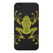 Intricate Green and Black Tree Frog Case-Mate iPhone 4 Cases