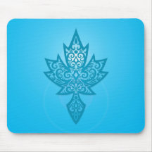 Intricate Maple Leaf - light blue Mouse Pad