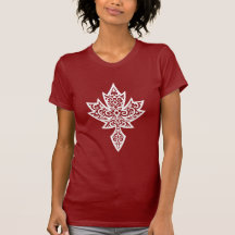 Intricate Maple Leaf - white Tshirt