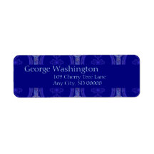 Intricate Royal Blue Pattern Labels