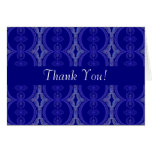 Intricate Royal Blue Pattern - Thank You Greeting Card