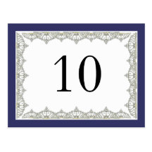 Intricate Royal Tiara Border Wedding Table Card Postcard