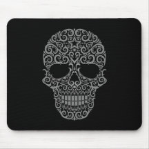 Intricate Sugar Skull – dark Mousepads