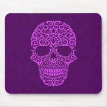 Intricate Sugar Skull – purple Mouse Pad