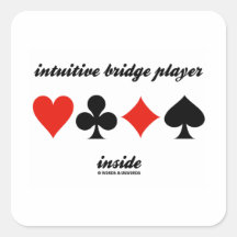 intuitive bridge player inside (four card suits) sticker