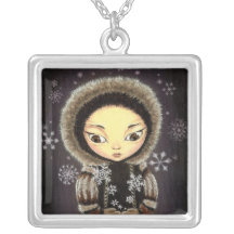 Inuit girl - snowflake fairy pendant
