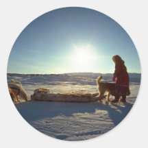 Inuit girls with their team, Pelly Bay Sticker