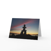 Inukshuk Sunset Greeting Cards