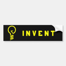 ''Invent'' Lightbulb Bumper Sticker